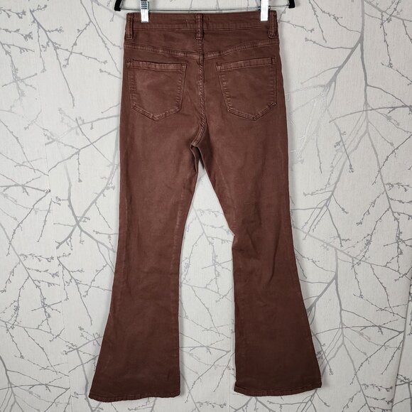 Altard State Rust Color High Rise Button Fly Flare Jeans - Picture 2 of 8